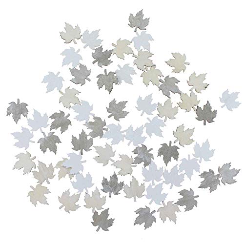 60 Holz Streuteile Tannenbäume Sterne Blätter Schneeflocke Deko Figuren Herbst Weihnacht, AUSF:Blätter von Floral-Direkt