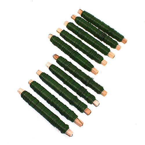 Floral-Direkt 10 Rollen Wickeldraht grün Blumendraht Bindedraht a 100g 0,65mm 1kg von Floral-Direkt