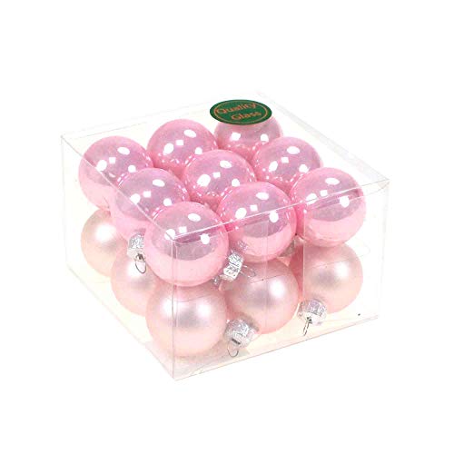 18 Christbaumkugeln Glas Weihnachtskugel Kugel 30mm 3cm Baumschmuck Weihnachten, Farbe:rosa von Floral-Direkt