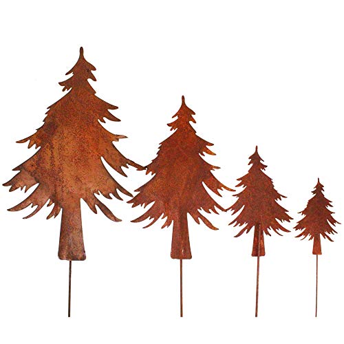 Floral-Direkt 1x Tannen Stecker Rost Weihnachtsbaum Christbaum Weihnacht Baum Deko Tannenbaum, Größe:L60cm von Floral-Direkt