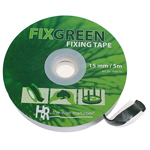 Floral-Direkt 5m Fix Green Klebemasse 15mm Knetmasse Doppelklebeband wasserfest grün Kleber Rolle von Floral-Direkt