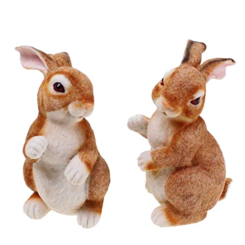 Floral-Direkt Hase braun H 14cm Polyresin Osterhase Kaninchen Krippe Streudeko Ostern, Menge:2 St. von Floral-Direkt