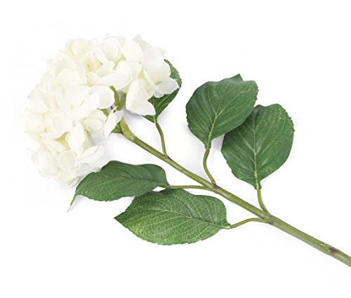 Floral Elegance künstlichen Wuschelkopf 87 cm Einzelstiel weiß Hortensien x 12 – Luxus Silk Flower Range von Floral Elegance (I-Fulfilment)