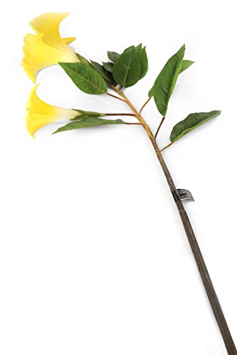 Floral Elegance Künstliche Engels-Trompete, 108 cm, Gelb, 6 Stück von Floral Elegance