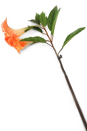Floral Elegance Künstliche Engels-Trompete, 108 cm, Orange, 6 Stück von Floral Elegance