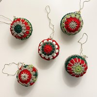 Handgemachte Häkel-Weihnachtskugeln Rustikale Weihnachtskugel von FloralCrochetShop