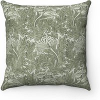 William Morris Green Floral Design - Spun Polyester Square Kissen Doppelseitiger Druck 14'x 14''', 16'' X 16''', 18'' X 18''', 20'' " von FloralFaculty
