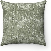 William Morris Green Floral Design - Spun Polyester Square Kissenhülle 14'x 14''', 16'' X 16''', 18'' 18''', 20'' " von FloralFaculty