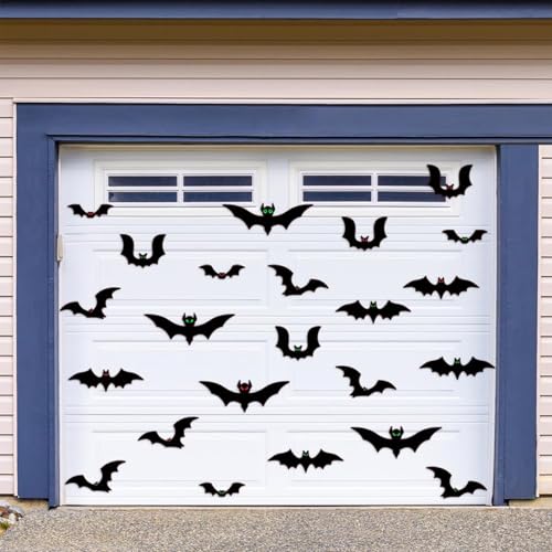 FloralGrace Magnetische Fledermäuse Halloween Garagentor Dekorationen, Magnet Fledermäuse Halloween Deko Mit Individuellen Augen Für Garagentor, Auto 23 von FloralGrace