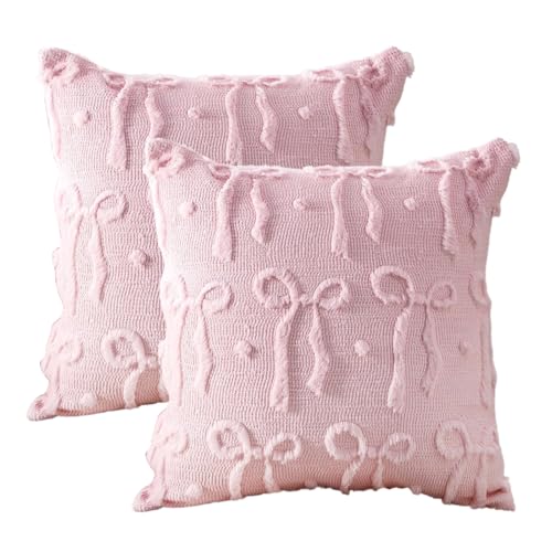 FloralGrace Rosa Dekokissen 45x45 cm Set Aus 2 Weiche Plüsch Dekorative Kissenhüllen Ästhetische Blumenkissen Pink Zimmerdeko Für Bett Sofa Wohnzimmer Clean Girl FloralGrace Rosa Dekokissen 45x45 cm Set Aus 2 Weiche Plüsch Dekorative Kissenhüllen Ästhetische Blumenkissen Pink Zimmerdeko Für Bett Sofa Wohnzimmer Clean Girl von FloralGrace