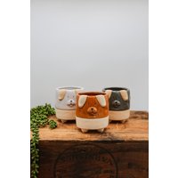 4, 5 "Hund Blumentopf Keramik Sukkulenten Pflanzer Tier Kleiner Für Regal Hundeliebhaber Geschenk Frau Geschenke Sie 4, 5 "Hund Blumentopf Keramik Sukkulenten Pflanzer Tier Kleiner Für Regal Hundeliebhaber Geschenk Frau Geschenke Sie von FloralVibesLLC