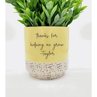 Back To School Geschenk Für Lehrer Individueller Keramik Blumentopf Mama Und Papa Personalisiertes Chef von FloralVibesLLC