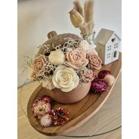 Keramik Eichel Mit Blumenkerzen & Trockenblumen - Handgemachtes Arrangement Winterliche Deko Keramik Eichel Mit Blumenkerzen & Trockenblumen - Handgemachtes Arrangement Winterliche Deko von FloraleKerzenideen