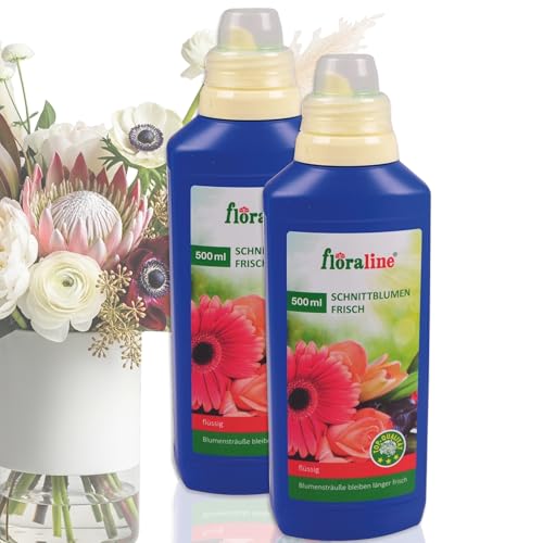 floraline® | Schnittblumen Frisch | deutlich längere Frische für Blumen Sträuße | Blüten in voller Pracht | 2x 500ml von Floraline