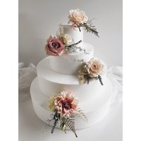 Hochzeitstorte Topper Blumenarrangements Hochzeiten Kuchen Blumen Dusty Pink Blush Pfingstrose Rose Lavendel Braut Hochzeit Cake Toppers von FlorallandDesign