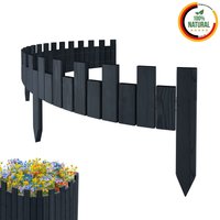 Beeteinfassung 200 x 15 cm Anthracit Holz Rollzaun Holzzaun Rasenkante Palisade Beetumrandung von Floranica