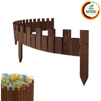 Beeteinfassung 200 x 15 cm Braun Holz Rollzaun Holzzaun Rasenkante Palisade Beetumrandung von Floranica