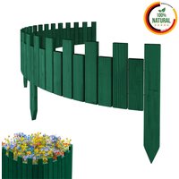 Beeteinfassung 200 x 20 cm Grün Holz Rollzaun Holzzaun Rasenkante Palisade Beetumrandung von Floranica