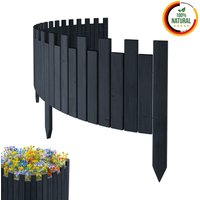 Beeteinfassung 200 x 30 cm Anthracit Holz Rollzaun Holzzaun Rasenkante Palisade Beetumrandung von Floranica