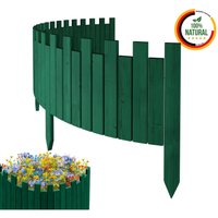 Beeteinfassung 200 x 30 cm Grün Holz Rollzaun Holzzaun Rasenkante Palisade Beetumrandung von Floranica