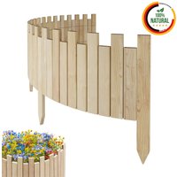 Beeteinfassung 200 x 30 cm Unbehandelt Holz Rollzaun Holzzaun Rasenkante Palisade Beetumrandung von Floranica