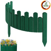 Beeteinfassung Rasenkante 100 cm lang Flexibler Gartenzaun Rollzaun Steckzaun Höhe 15 cm Grün von Floranica