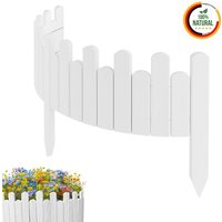 Beeteinfassung Rasenkante 100 cm lang Flexibler Gartenzaun Rollzaun Steckzaun Höhe 15 cm Weiß von Floranica