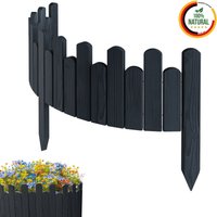 Beeteinfassung Rasenkante 100 cm lang Flexibler Gartenzaun Rollzaun Steckzaun Höhe 20cm Anthracit von Floranica