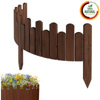 Beeteinfassung Rasenkante 100 cm lang Flexibler Gartenzaun Rollzaun Steckzaun Höhe 20cm Braun von Floranica