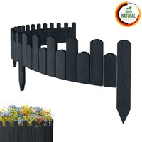 Beeteinfassung Rasenkante 200cm Flexibler Gartenzaun Rollzaun Palisade Höhe 15 cm, Anthracite von Floranica