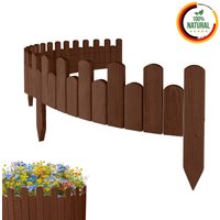 Beeteinfassung Rasenkante 200cm Flexibler Gartenzaun Rollzaun Palisade Höhe 15 cm, Braun von Floranica