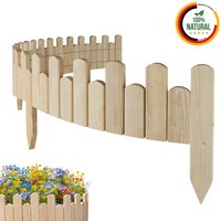 Beeteinfassung Rasenkante 200cm Flexibler Gartenzaun Rollzaun Palisade Höhe 15 cm, Unbehandelt von Floranica