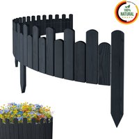 Beeteinfassung Rasenkante 200cm Flexibler Gartenzaun Rollzaun Palisade Höhe 20 cm, Anthracite von Floranica