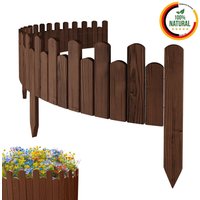 Beeteinfassung Rasenkante 200cm Flexibler Gartenzaun Rollzaun Palisade Höhe 20 cm, Braun von Floranica