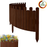 Beeteinfassung Rasenkante 200cm Flexibler Gartenzaun Rollzaun Palisade Höhe 40 cm, Braun von Floranica