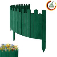 Beeteinfassung Rasenkante 200cm Flexibler Gartenzaun Rollzaun Palisade Höhe 40 cm, Grün von Floranica