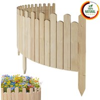 Beeteinfassung Rasenkante 200cm Flexibler Gartenzaun Rollzaun Palisade Höhe 40 cm, Unbehandelt von Floranica