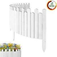 Beeteinfassung Rasenkante 200cm Flexibler Gartenzaun Rollzaun Palisade Höhe 40 cm, Weiß von Floranica