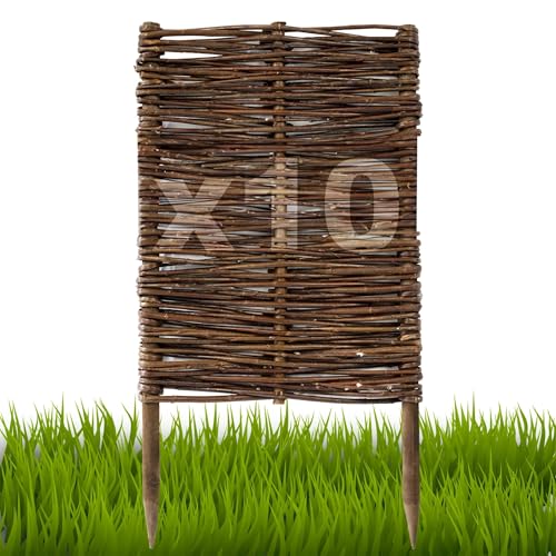 Floranica 10 Stück Beetbegrenzung aus Weide 60 cm x 30 cm Rasenkante aus Weidengeflecht Beeteinfassung Rasenkante Beetzaun Weidenzaun Palisade Abtrennung von Blumenbeetwegen Gartenbeeten Floranica 10 Stück Beetbegrenzung aus Weide 60 cm x 30 cm Rasenkante aus Weidengeflecht Beeteinfassung Rasenkante Beetzaun Weidenzaun Palisade Abtrennung von Blumenbeetwegen Gartenbeeten von Floranica