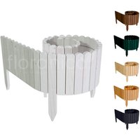 Floranica Beeteinfassung, Rollborder Flexibler Holzzaun 200 x 20 cm Weiß - weiss von Floranica