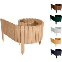 Floranica Beeteinfassung, Rollborder Flexibler Holzzaun 200 x 40 cm Unbehandelt - braun von Floranica