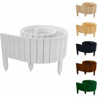 Floranica Beeteinfassung, Rollborder II Gartenzaun 200x10 cm Weiß Kiefernholz Rollzaun - weiss von Floranica