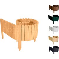 Floranica Beeteinfassung, Flexibler Holzzaun 200 x 30 cm Natur - braun von Floranica
