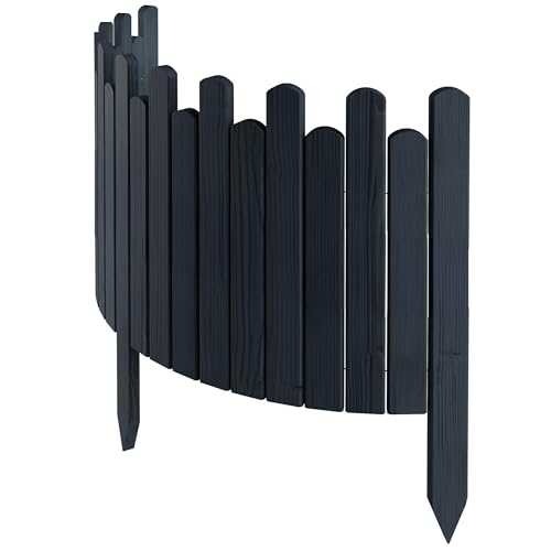 Floranica Beeteinfassung Rasenkante Höhe 40 cm Anthrazit 100 cm lang Flexibler Gartenzaun Holz Rollzaun Steckzaun Holzzaun Palisade Mähkante Rollborder Floranica Beeteinfassung Rasenkante Höhe 40 cm Anthrazit 100 cm lang Flexibler Gartenzaun Holz Rollzaun Steckzaun Holzzaun Palisade Mähkante Rollborder von Floranica