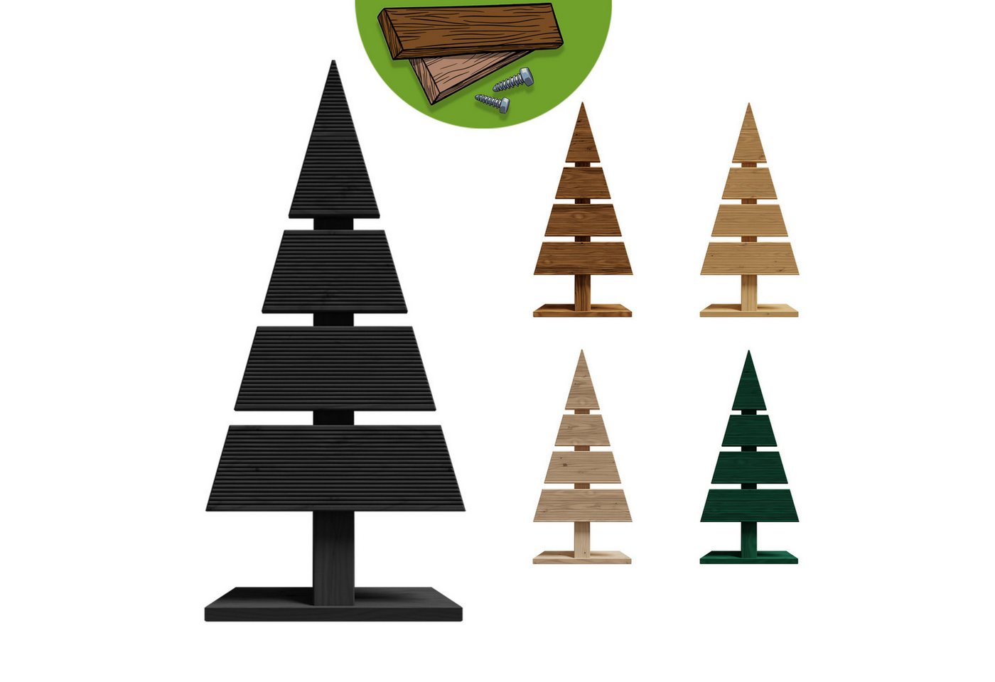 Floranica Weihnachtsfigur (1 St), Holzweihnachtsbaum Höhe 59 cm Breite 27 cm Anthrazit DIY von Floranica