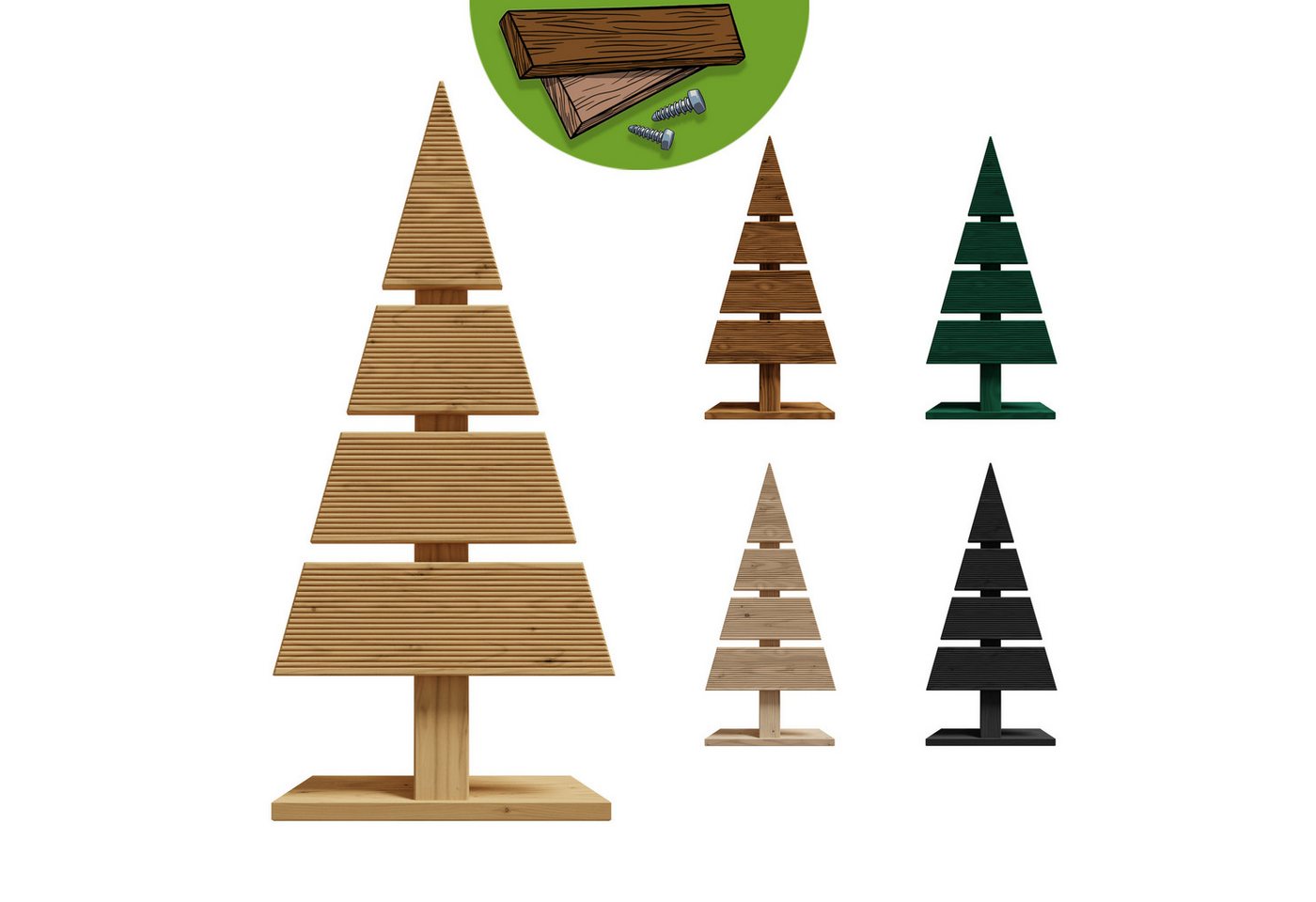 Floranica Weihnachtsfigur (1 St), Holzweihnachtsbaum Weihnachtsbaum Höhe 59 cm Breite 27 cm Natur DIY von Floranica