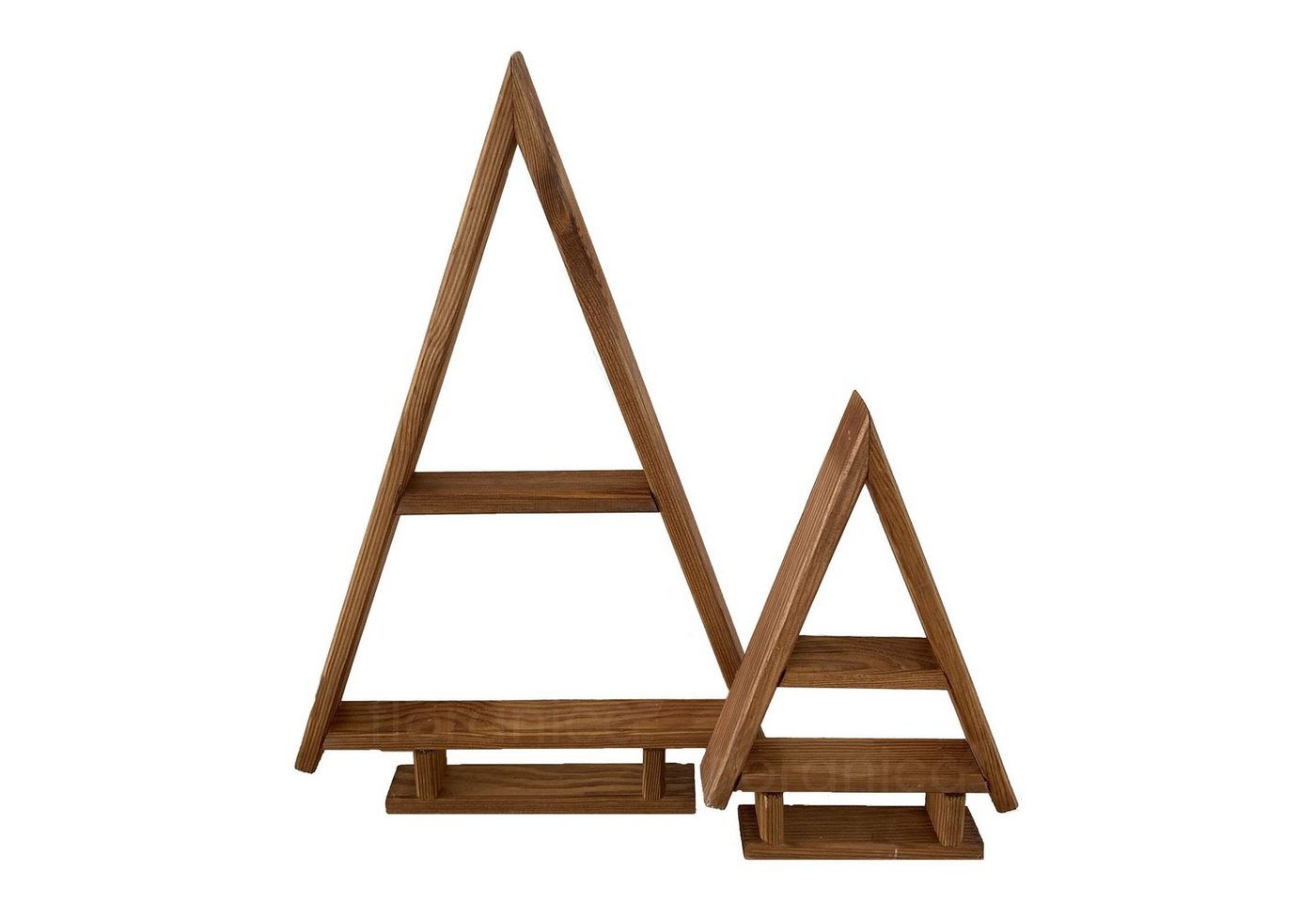 Floranica Weihnachtsfigur Deko-Weihnachtsbaum, Weihnachtsbaum Weihnachtsdeko - Kiefernholz 2er-Set Braun - von Floranica