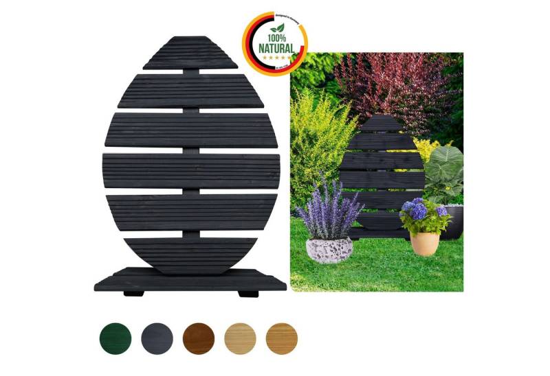 Floranica Osterfigur Osterei aus Holz Handmade Dekofigur (70 cm Hoch, 1 St., Anthrazit), Handmade Gartendeko - 70 cm Hoch Anthrazit von Floranica