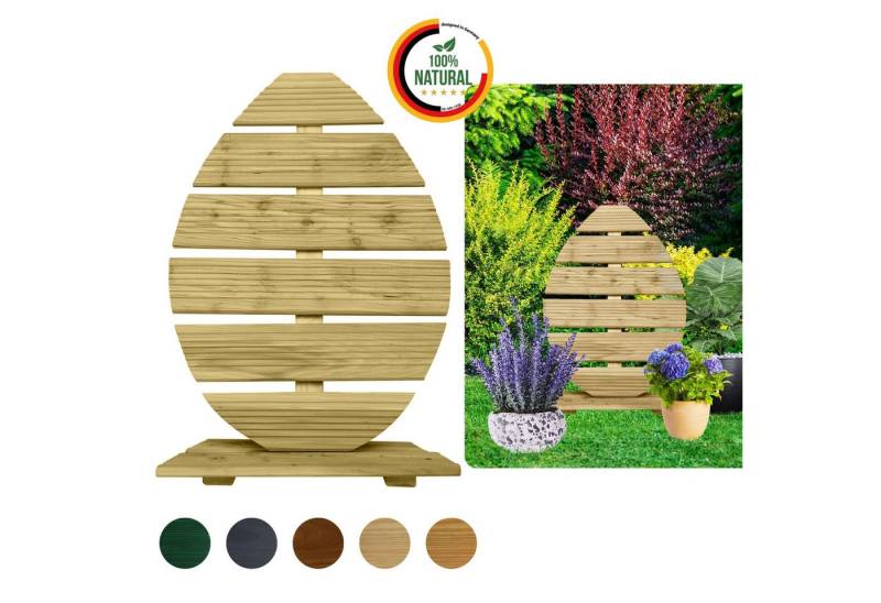 Floranica Osterfigur Osterei aus Holz Handmade Dekofigur (70 cm Hoch, 1 St., Unbehandelt), Handmade Gartendeko - 70 cm Hoch Unbehandelt von Floranica