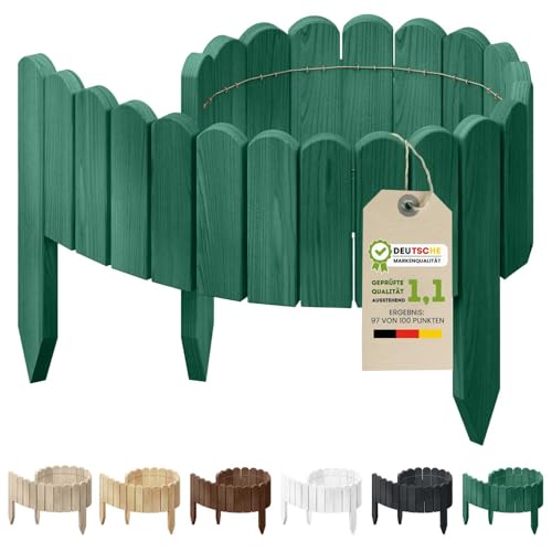 Floranica Rollborder Flexibler Holzzaun 100 x 10 cm Grün Beeteinfassung Deko für Gartenzaun Rasenkante Umzäunung Gartenzaun für Rasenflächen Hochbeete für Garten Floranica Rollborder Flexibler Holzzaun 100 x 10 cm Grün Beeteinfassung Deko für Gartenzaun Rasenkante Umzäunung Gartenzaun für Rasenflächen Hochbeete für Garten von Floranica